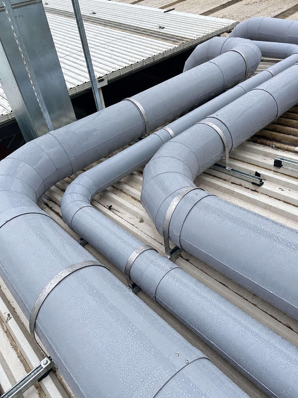 Clean installation of PVC ducting