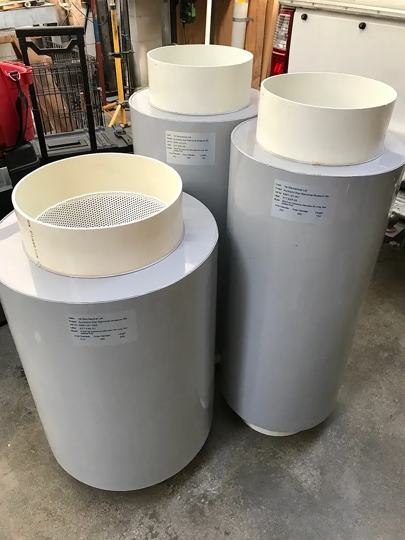 PVC acoustic silencers